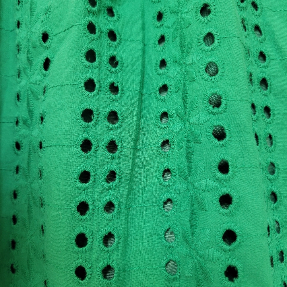 Isabel & Nina Green Eyelet Mini Dress Size 8 - Picture 4 of 7